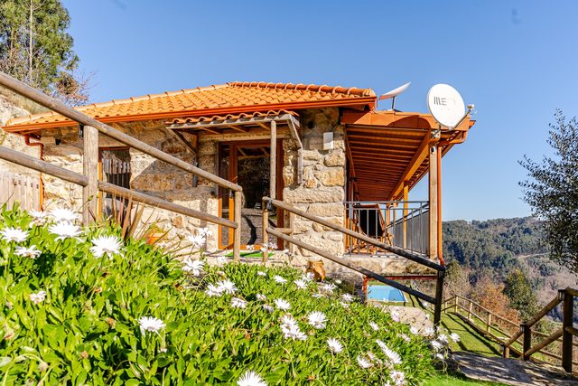 Scenic outdoor pool view at Casa do Sol luxury villa, Celorico de Basto