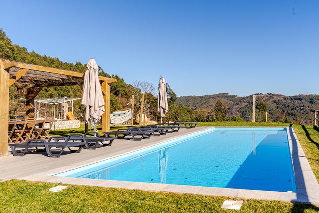 Refreshing private swimming pool at Casa do Sol, Celorico de Basto