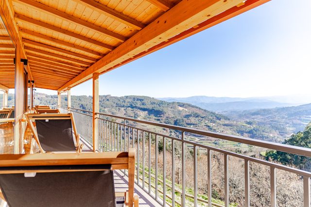 Panoramic valley terrace view at Casa do Sol, Northern Portugal